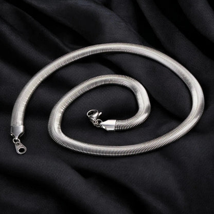 316L Stainless Steel Herringbone Snake Chain – 22" Silver Silk Finish - Necklace - Cadeau Craft
