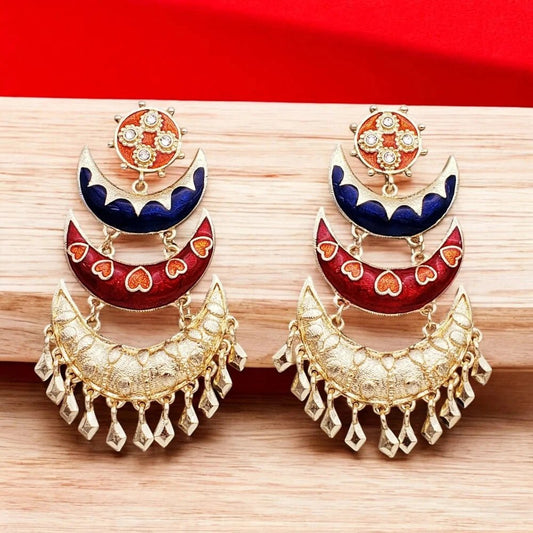 Gold - Plated Designer Chandelier Earrings for Women – Elegant & Statement - Earrings - Cadeau Craft